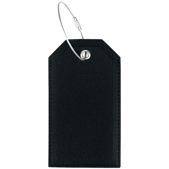 QLFSCXG Pu Leather Business Card Holder Luggage Tags Bag Baggage Tag Travel Identifier Suitcase Labels Black