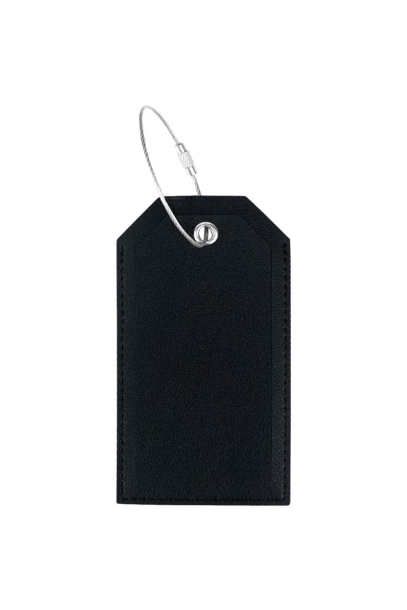 Pu Leather Business Card Holder Luggage Tags Bag Baggage Tag Travel Identifier Suitcase Labels Black