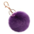 thumbnail image 1 of QLFSCXG Clearance Sale! Soft Artificial Rabbit Fur Keychain Metal Pendant Plush Ball Key Ring Cute Pom Pom Bag Charm for Women Girls Christmas Gift Purple, 1 of 6