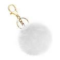 thumbnail image 1 of QLFSCXG Soft Artificial Rabbit Fur Keychain Plush Ball Key Ring Cute Pom Charm For Women Girls White, 1 of 4