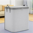thumbnail image 1 of QLFSCXG Striped Laundry Hamper with Handles Large Laundry Basket Laundry Bin Collapsable Dirty Clothes Basket Laundry Bag Foldable Dirty Clothes Hamper Home Decor 22X16X20 Inch, 1 of 7