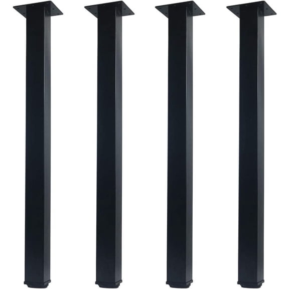 QLLY 80cm Adjustable Tall Metal Desk Legs, Office Table Furniture Leg Set, Set of 4 (Black)