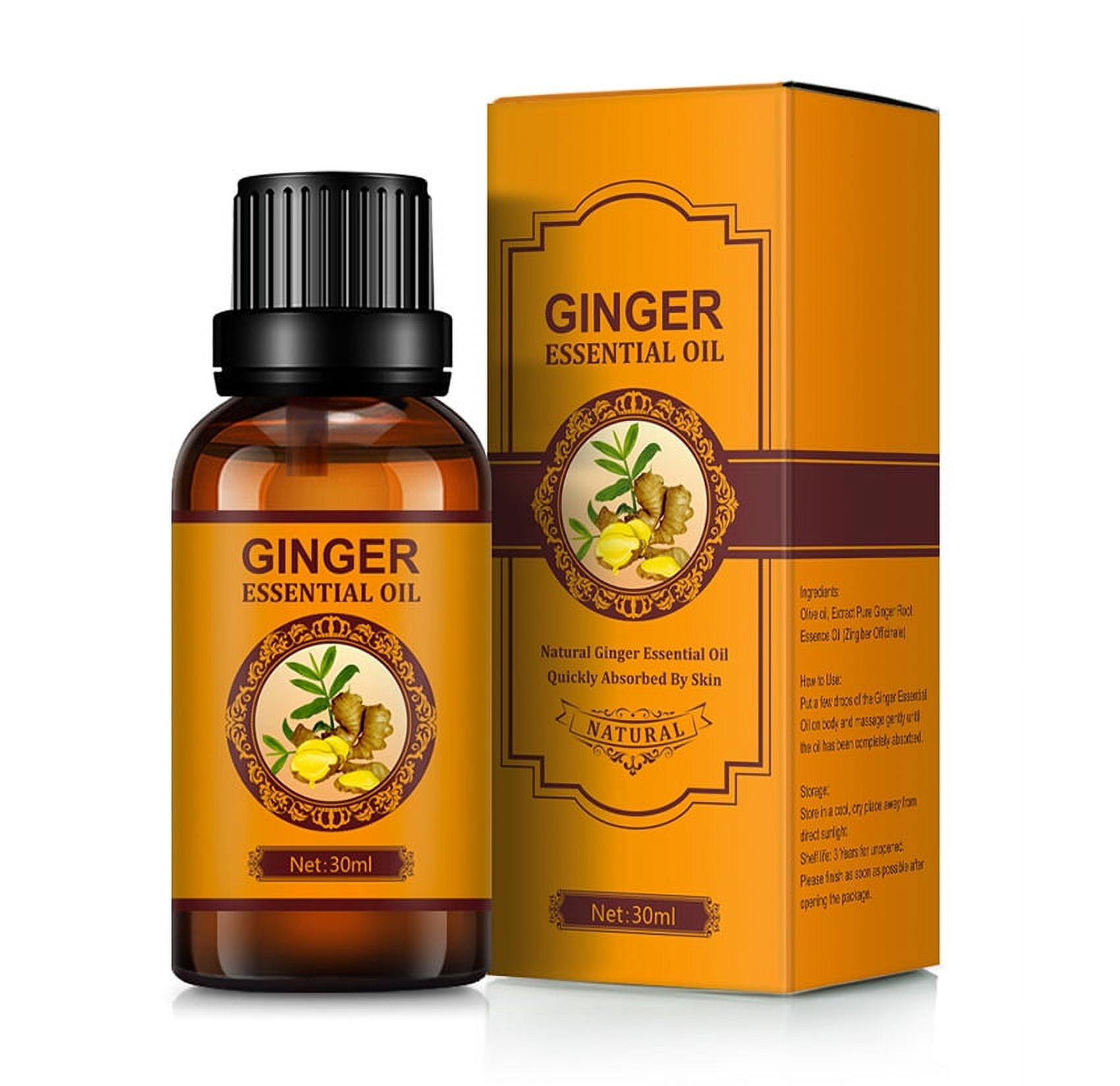 QLOUNI 100% PURE Drainage Ginger Oil, Essential Oils, Ginger