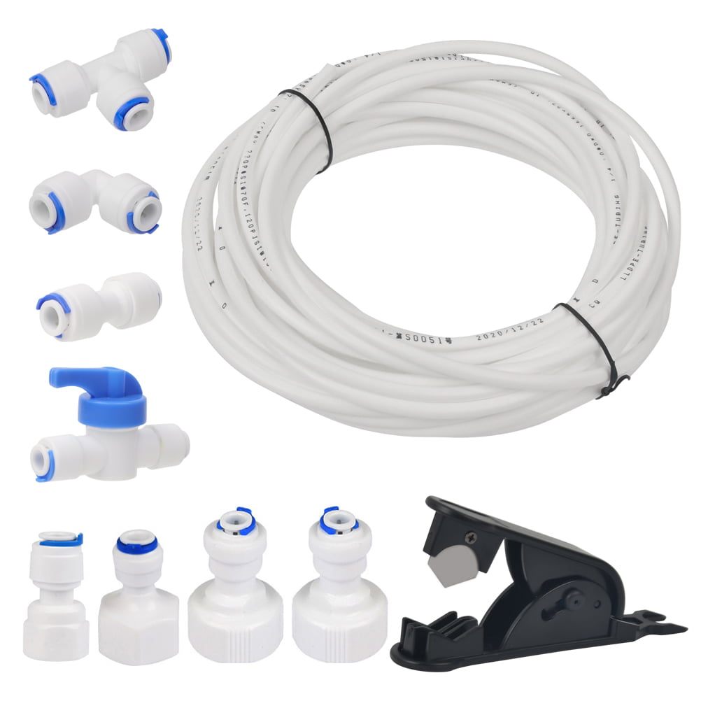 QLOUNI 15M Water Supply Pipe Tube + Fridge Connector Kit For