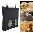 thumbnail image 1 of QLOUNI Guinea pig hay feeder Sack Rabbit Hay Feeder Bag with 2 Holes 600D Oxford Guinea pig cloth clothes pin bag,black&blue, 1 of 8