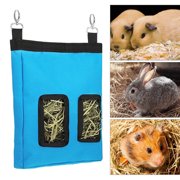 QLOUNI Rabbit Hay Feeder Bag Guinea Pig Hay Feeder Storage Bag Hanging Hay Feeder Sack 600D Oxford Cloth Fabric for Small Animals