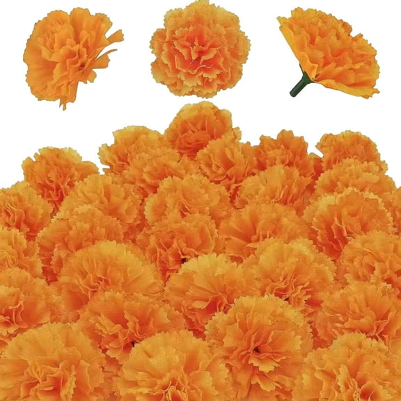 QLQ Artificial Carnation Flowers 6-9cm Halloween Decor Orange Yellow Red All Season Auditorium Arrangements