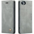 thumbnail image 1 of QLTYPRI Case for iPhone 16e, Vintage PU Leather Wallet Case Card Slot Kickstand Magnetic Closure Shockproof Flip Folio Cover for iPhone 16e - Grey, 1 of 14