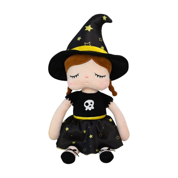 QLUEWX 13 Inch Halloween Plush Dolls, Witch & Pumpkin Girl Stuffed Animal Rag Dolls, Soft Cute Plush Toys for Toddler Kids Girls, Halloween Party Decor Birthday Gift