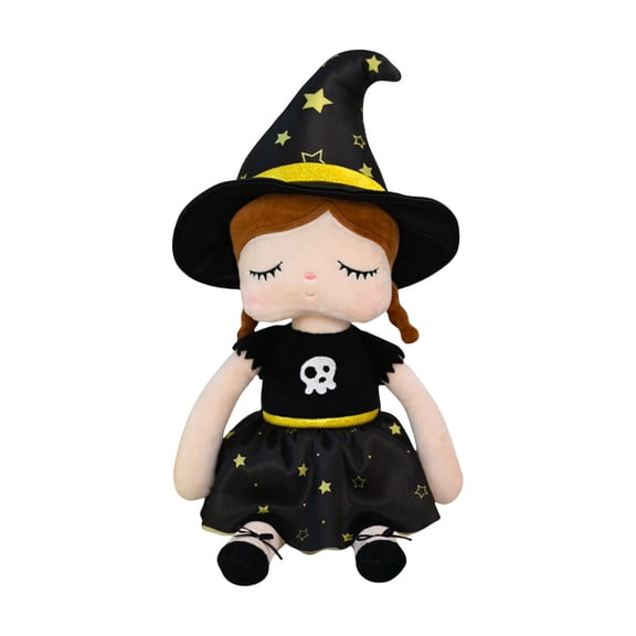 QLUEWX 13 Inch Halloween Plush Dolls, Witch & Pumpkin Girl Stuffed Animal Rag Dolls, Soft Cute Plush Toys for Toddler Kids Girls, Halloween Party Decor Birthday Gift