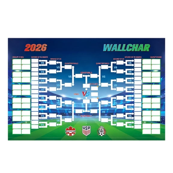 QLUEWX 2026 World Soccer Match Schedule Poster, 5x7 Ft Large Soccer Poster Wall Art, Group Stage Information Table Poster, Soccer Party Decorations for Football Fans, Home, Office & Bar