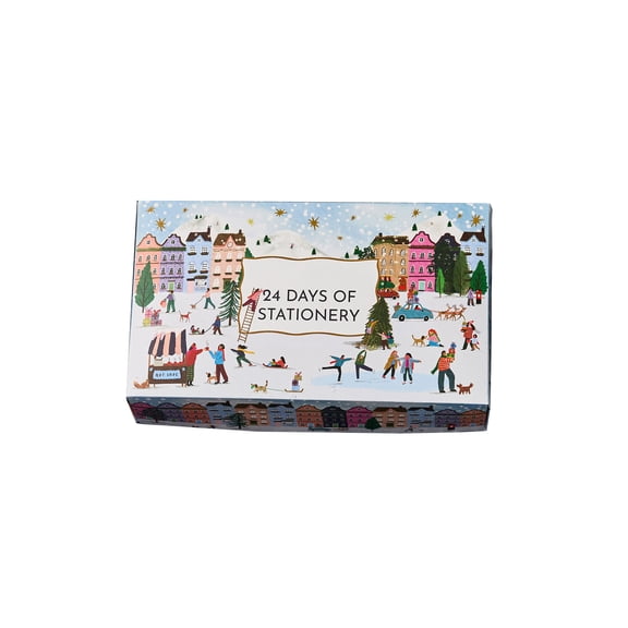 QLUEWX 24 Days Stationery Advent Calendar, 24Pcs Christmas Countdown Stationery Set with 3D Airplane Box, Back to School Gift for Kids Students Home Office Holiday Decor