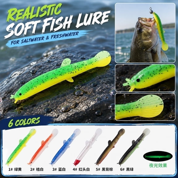 Aximioll Bionic Loach Soft Lure, White Freshwater Saltwater Fishing Bait, Realistic Worm Soft Fish Lures for Angling Gift