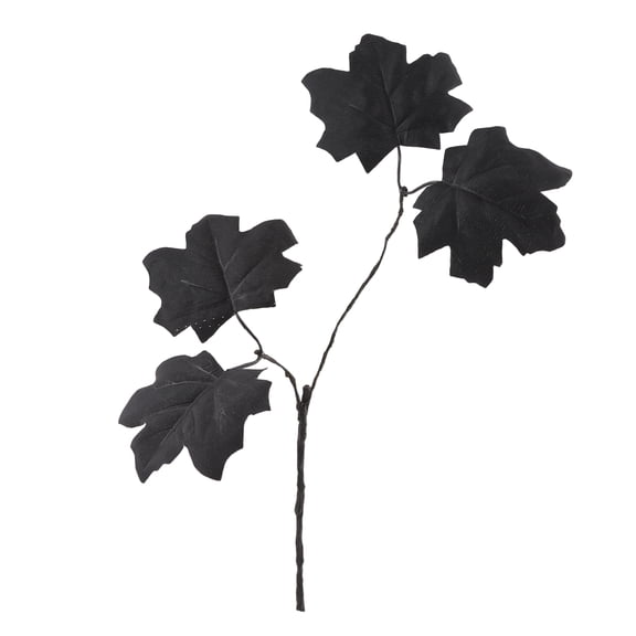 QLUEWX Black Maple Leaf Branches Halloween Decorations, 15.8" Spooky Dark Maple Leaf Fall Stems Table Decor, Gothic Fake Stem Vase Filler Home Decor, Halloween Decor for Home Indoor Haunted House