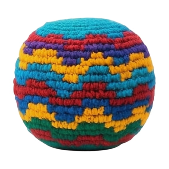 QLUEWX Bohemian Wave Hand‑Crochet Footbag Sack, Purified Sand Filled Kick Sack, Juggling Toss Balls for Beginners, Indoor Outdoor Stress Relief Toy for Kids Teens Adults