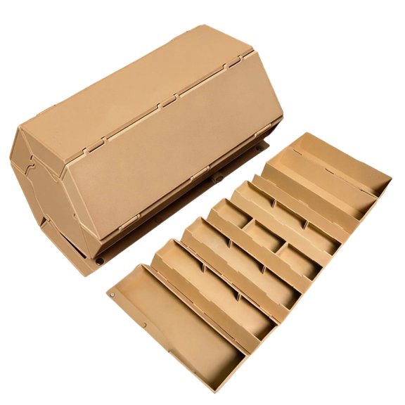 QLUEWX Foldable Modular Storage Organizer, 7 Compartment Portable Small Parts Hardware Organizer Box, Stackable Screw Nail Bolt Craft Bead Jewelry Organizer for Garage Workshop Office Home