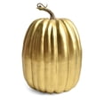 thumbnail image 1 of QLUEWX Gold Large Artificial Fake Pumpkin Halloween Decorations 8.7 Inches, Plastic Harvest Faux Pumpkin Decor, Fall Thanksgiving Halloween Tabletop Mantel Front Porch Display Ornament, 1 of 9