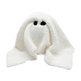 thumbnail image 1 of QLUEWX Halloween Sherpa Ghost Plush Decor with Blanket, 10.63 Inch Cute Stuffed Ghost Ornament with Black Cat Bat Pumpkin for Tiered Tray Tabletop Home Party Boo Basket Gift for Kids Toddlers, 1 of 6