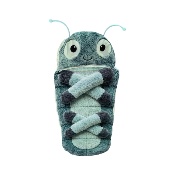 QLUEWX Hugging Caterpillar Sleeping Bag for Adults, Cozy Plush Hug Sleep Pod Adult Kids, Cute Caterpillar Shaped Wearable Sleep Sack for Camping Home Napping Gifts