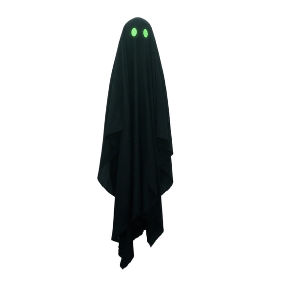 QLUEWX LED Halloween Ghost Hanging Decorations, 39.4" Black Spooky Hanging Glowing Ghost Light Halloween Party Decorations, Cold LED Ghost Party Supplies, Halloween Decor for Home Outdoor Yard