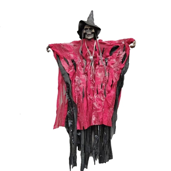 QLUEWX LED Halloween Skull Ghost Hanging Decorations, 27.6" Spooky Rags Skeleton Ghost with LED Eyes, Party Supplies Prop Halloween Party Decorations, Halloween Decor for Home Outdoor Haunted House