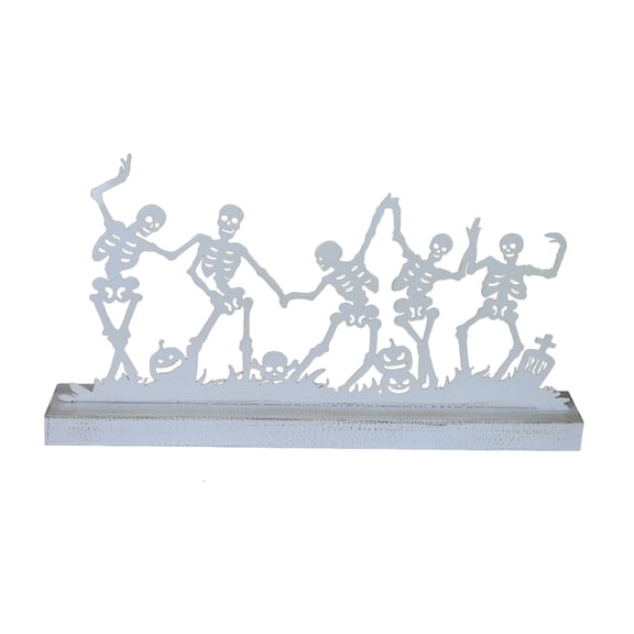 QLUEWX LED Halloween Table Decor, 15.9" Spooky Dancing Skeleton with LED Light Halloween Party Decorations, Atmosphere Light Party Supplies Home Decor, Halloween Decor for Home Table Haunted House