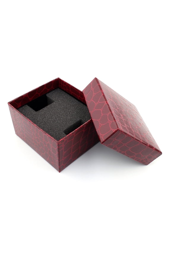 Red Crocodile Pattern Watch Gift Box, Square Cardboard Watch Storage Case with Sponge Insert, Luxury Watch Display Box for Men Women