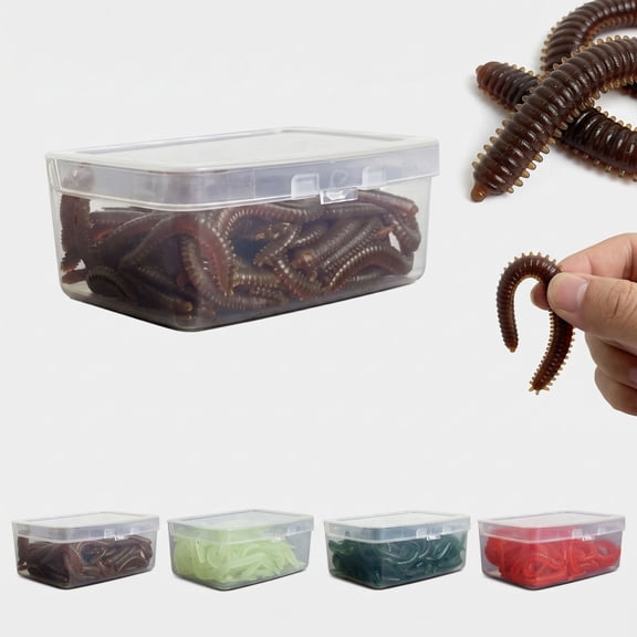 Aximioll Scented Soft Sandworm Lures, Yellow Floating Sea Worm Bait, Fresh & Saltwater Soft Bait Kit, Angler Fishing Gift