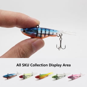Aximioll Soft VIB Fishing Lures, Blue Bionic Split Tail Lead Jig Soft Bait, Freshwater Saltwater Swimbaits, Fishing Tackle Gift for Anglers