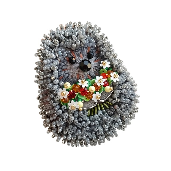 QLUEWX Tiny 3D Beaded Hedgehog DIY Kit, 1.6" Cute Animal Handmade Craft Set Home Decor, Beginner Friendly Handmade Bead Art Set, Stress Relief Creative DIY Decoration Gifts for Adults