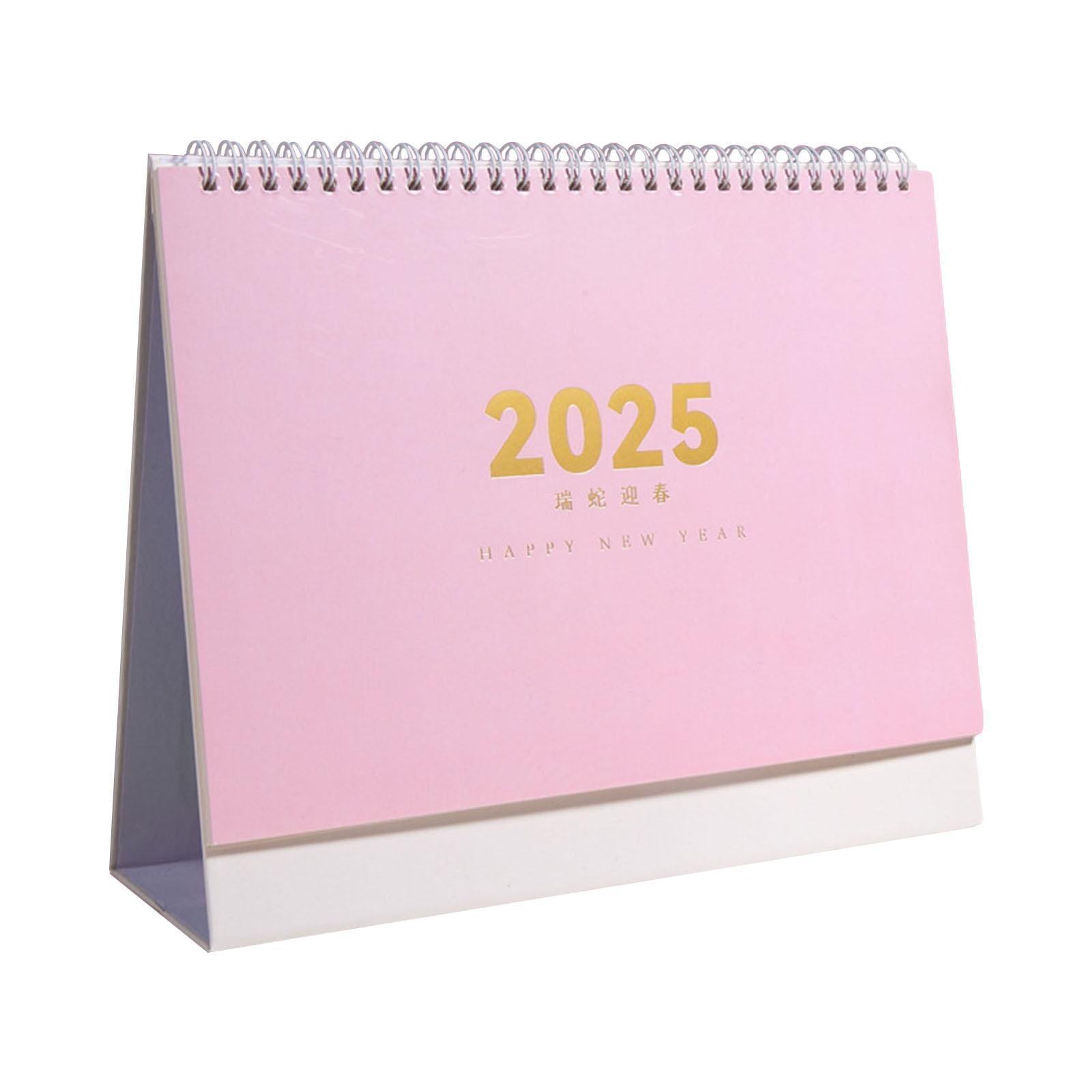 QLoztyse 2025 Desktop Calendar Standing Flip Daily Monthly Planner for Office Workers