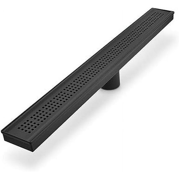 QM Drain Bay Series Ria 24" Black Linear Drain - 38.200.24 BK