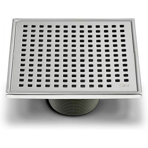 QM Drain Lagos Series Mira 5 3/4" Satin Square Drain - 88.100.06 ST