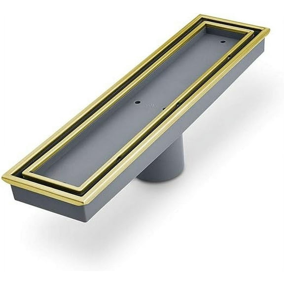 QM Drain Lagos Series Veil 12" Gold Linear Drain - 88.300.12 GD