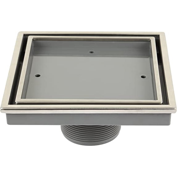 QM Drain Lagos Series Veil 5 3/4" Satin Square Drain - 88.300.06 ST