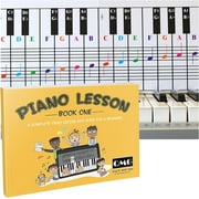 QMG Piano Lesson Book & Note Chart for Beginners, 48 Pages, Color-Coded, Made in USA