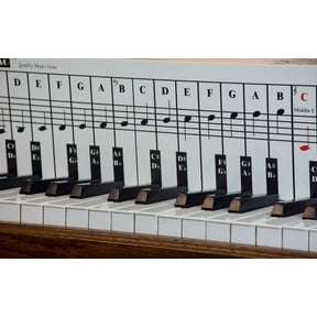 QMG Piano Note Chart, High-Quality Foam PVC, Covers 4 Octaves, Easy Setup, Made in USA