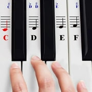 QMG Piano Stickers for 49/61/ 76/88 Key Keyboards   Transparent and Removable; Made in USA