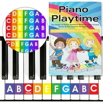 QMG Rainbow Keyboard Stickers & Easy Piano Learning Book for Kids
