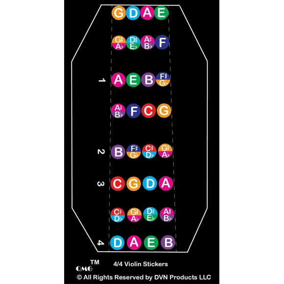 QMG Violins Kids/Adult Beginner | Stringed Musical Instruments | Fingerboard and Fretboard Stickers for Learning All Notes | Play or Fiddle, 4/4-Size