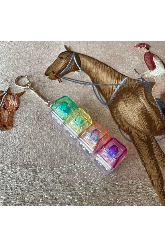 Keyboard Toy with LED Lights - 4 In 1 Keyboard Keychain Switch Tester for Adults Anxiety Decompression, Unique Thoughtful Gift for Tech Lovers, 1PC