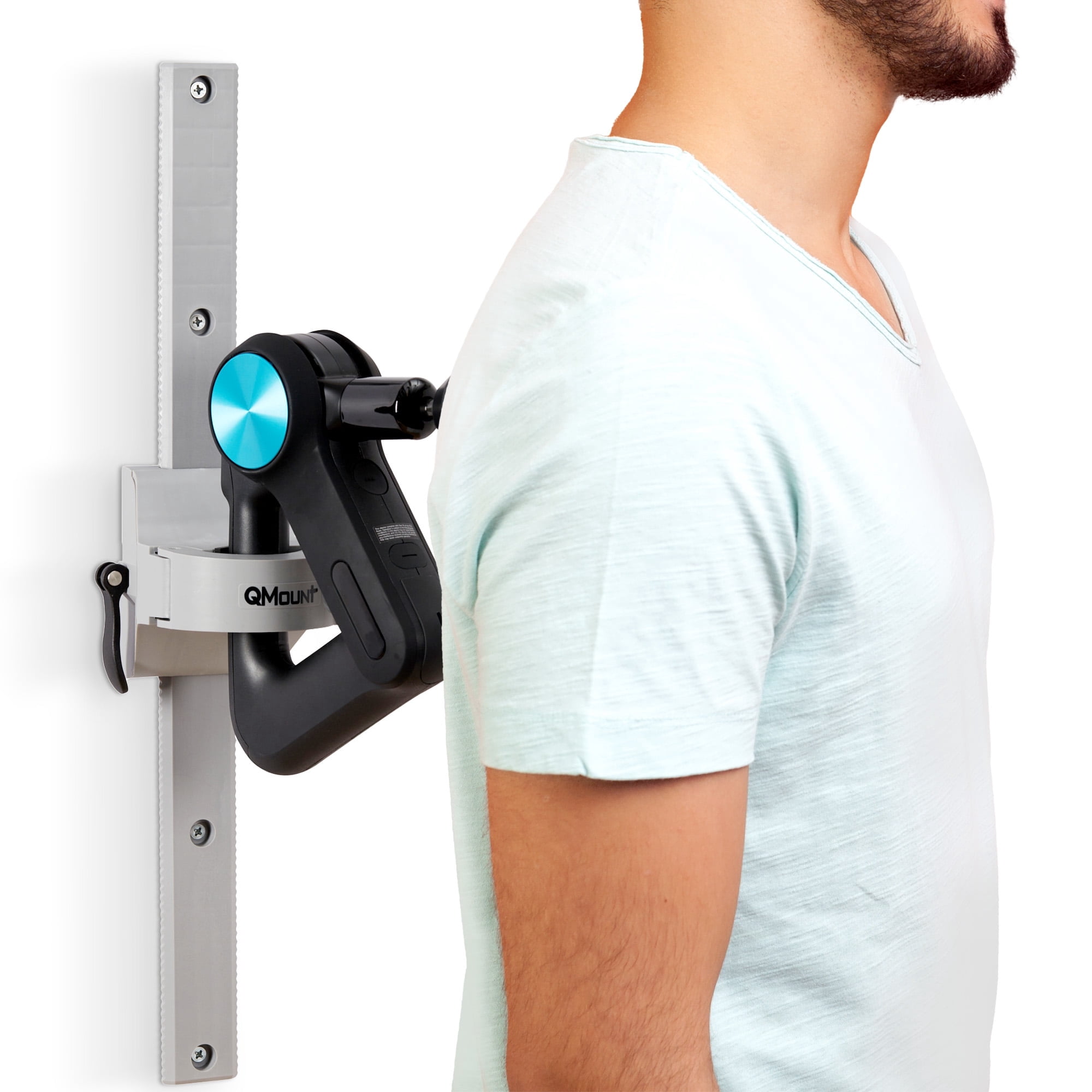QMount Massage Gun Holder & Wall Mount with 2 12" rails