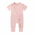 thumbnail image 1 of QNANSPI Bodysuits for Boys and Girls,Double Zipper Bodysuits for Kids,Newborn Toddler Kids Girls Boys Bodysuit Summer Sleeveless Zipper Romper Jumpsuit, 1 of 4