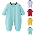 thumbnail image 1 of QNANSPI Bodysuits for Boys and Girls,Lapel Casual Long Sleeve Bodysuits Kids,Spring and Winter Solid Color Long Sleeve Long Crawler Jumpsuit Bag Outdoor Clothing Hoodie Dirty Clothes, 1 of 4