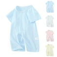 thumbnail image 1 of QNANSPI Bodysuits for Boys and Girls,Short Sleeve Button Kids Bodysuits,Children's Solid Color Comfortable Jumpsuit Kids Summer Short Sleeved Breathable Bag Fart Clothes, 1 of 3