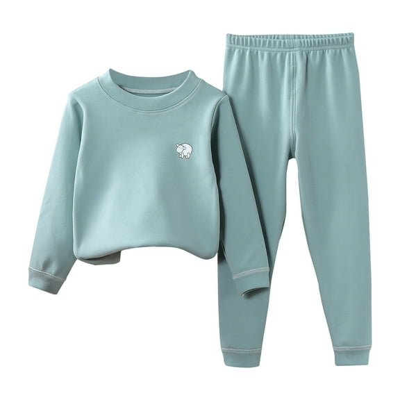 QNANSPI Boys and Girls 2-Piece Outfit Set,Kids Thermal Underwear Set,Children's Sweatshirt Two Piece Set Children's Casual Clothes for Small and Medium Children