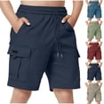thumbnail image 1 of QNANSPI Boys Summer Cargo Shrots Elastic Waist Drawstring Shorts Lightweight Casual Shorts with Multi Pockets 5-15Y, 1 of 7