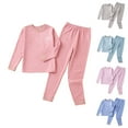 thumbnail image 1 of QNANSPI Boys and Girls 2-Piece Outfit Set,Kids Thermal Underwear Set,Children's Soft and Warm Underwear Set Collar Base Layer Fall Clothes and Pants, 1 of 4