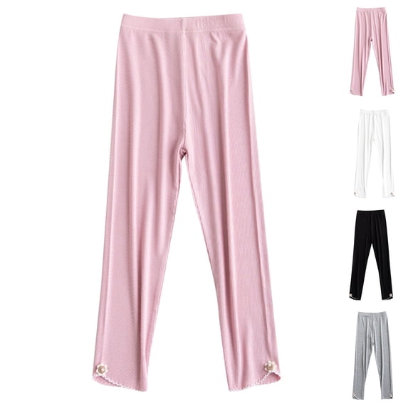QNANSPI Boys and Girls Pants,Leggings for Girls,Summer Girls' Mid Size Children's Straight Leg Pants Girls' Tight Pants Cool and Comfortable