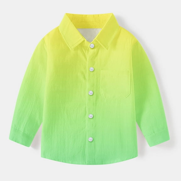 QNANSPI Girls and Boys Tops,Kids Long Sleeve T-Shirts,Toddler Kids Kids Boys Girl Fashion Cute Gradient Pocket Print Long Sleeves Casual School Uniform Top Shirt